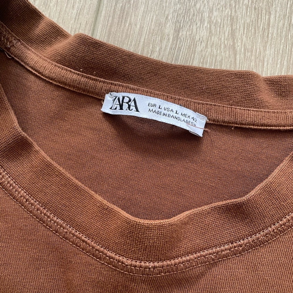 Bundle pair lot two Zara seersucker ultra heavyweight denimwear t shirts M L - Picture 5 of 5